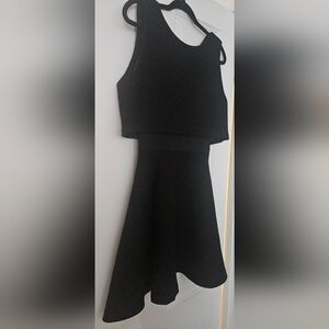 Maje Black Textured Sleeveless Dress With Back Zipper Detail